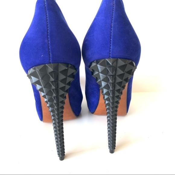 SCHUTZ Suede Studded Spikes Platform Heels—SZ. 8 - Picture 4 of 7